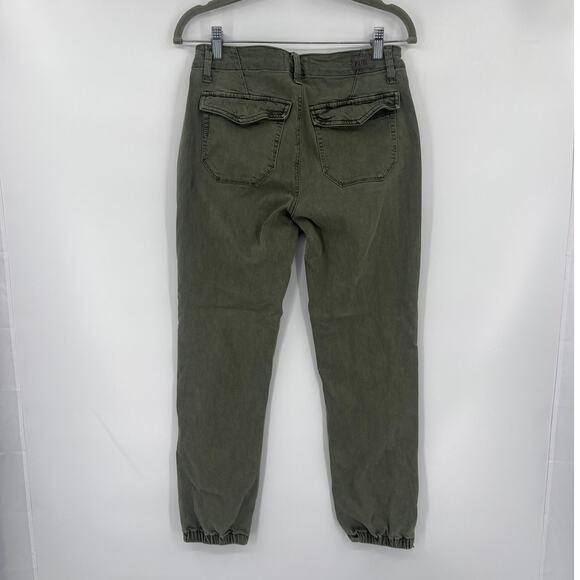 Paige Utility Joggers Womens Pants Sz 26 Olive Quiet Luxury Minimalist Ankle Zip - Picture 7 of 11
